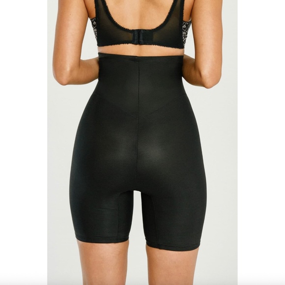 NEW Va Bien Minus Touch Satin Hi Waist Short Thigh Shaper Panty 3757 Black - Picture 2 of 3